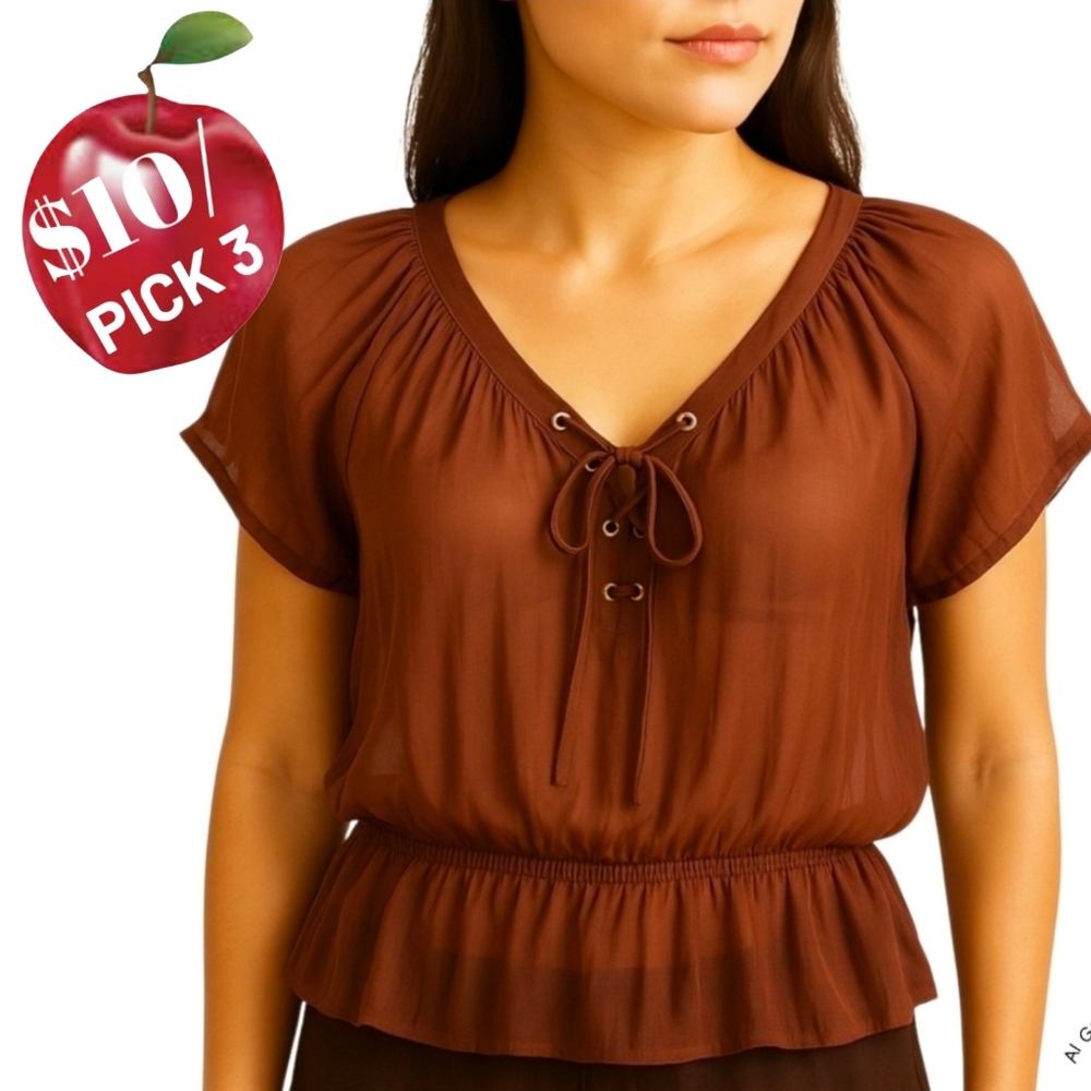 RU COWGIRL BY RESISTOL SHEER TOP SZ M
